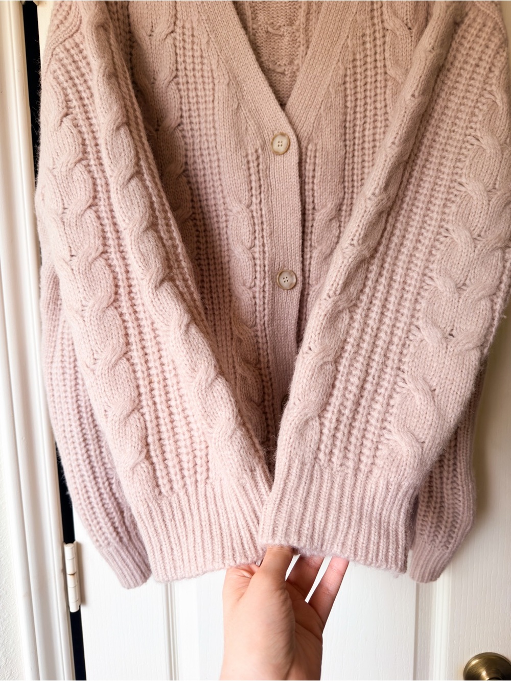 Jenni Kayne Cable‎ Cocoon Cardigan Blush Oversized XL GUC - Picture 4 of 9